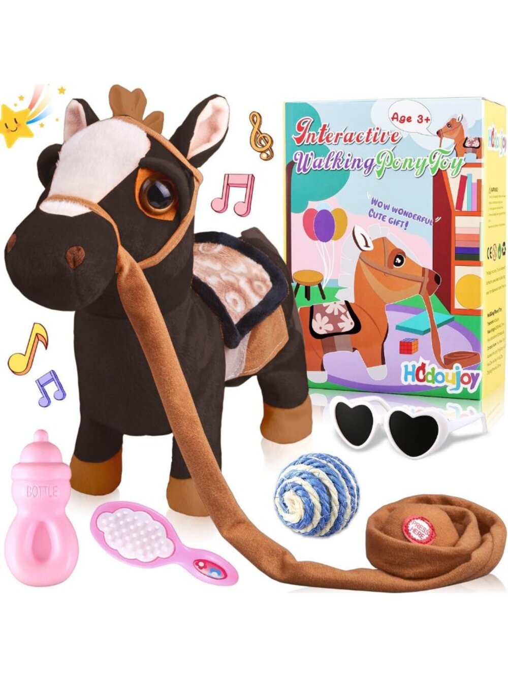 Interactive Plush Pony Toy - Singing, Dancing, Realistic Stuffed Horse for Kids